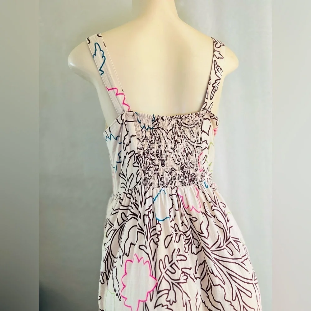 KNOX ROSE dress Long Floral Print Sleeveless Rear Smocked Dress Size medium - Picture 6 of 9